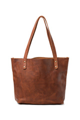 A brown Fore Street Tote Bag with handles. (Brand Name: Rogue Industries)