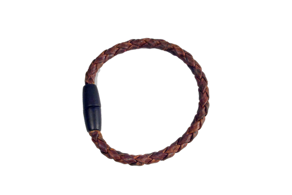 A Rogue Braided Moose Leather Bracelet from Rogue Industries on a white background.