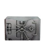 An image of a bank vault with Rogue Industries RFID Blocking Package of Credit Card Sleeves/Passport Sleeves on a white background.