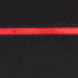 A close up of a black RFID-blocking Rogue Front Pocket Wallet - Red Line from Rogue Industries.