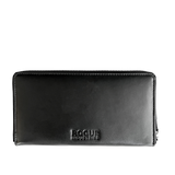 A black Rogue Industries Leather Smartphone Clutch on a white background.