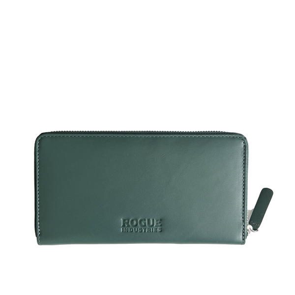 A close up of a Rogue Industries Leather Smartphone Clutch.