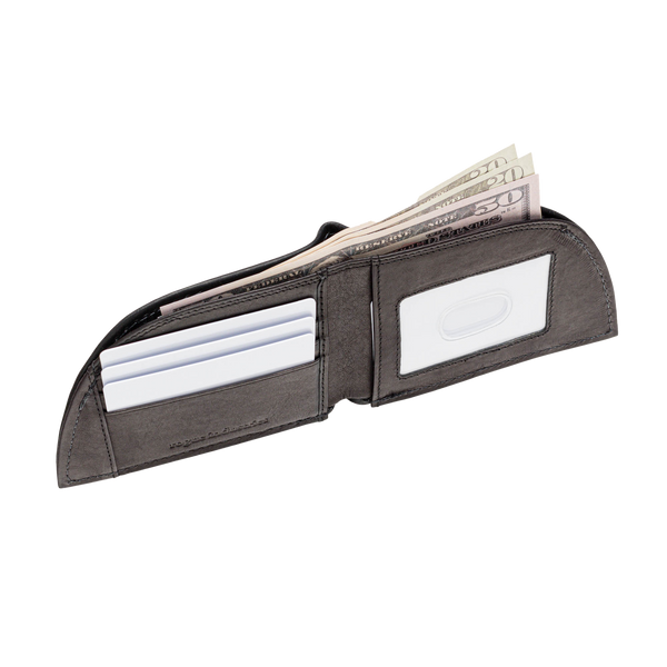 A Rogue Front Pocket Wallet - Classic with RFID-Blocking with money in it.