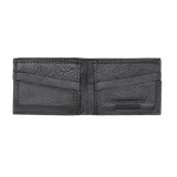 A black Rogue Industries Heritage Wallet in Bison Leather on a white background.