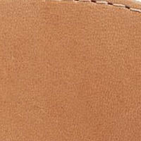 A close-up of a Rogue Front Pocket Wallet in Oak Tan stitched leather.