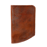 A slim brown leather Rogue Industries Minimalist Wallet on a black background.