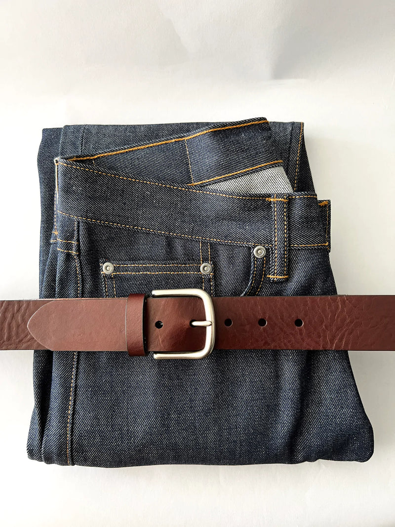 A pair of jeans with a premium Baxter Belt and Made in Maine Rogue Wallet Bundle from Rogue Industries.