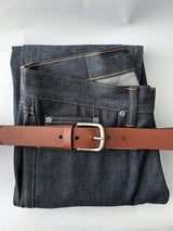 A minimalist pair of jeans with a Rogue Industries Chamberlain Belt and Minimalist Wallet Bundle.