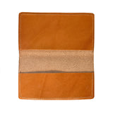 An orange Rogue Industries American Bison leather checkbook cover on a white background.