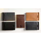 Four different Minimalist Wallets with Money Clip in genuine leather with different colors by Rogue Industries.