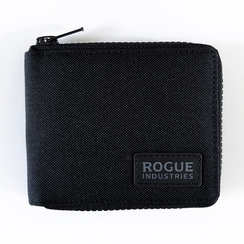Rogue Industries Nylon Zip Around Wallet - black, premium leather.