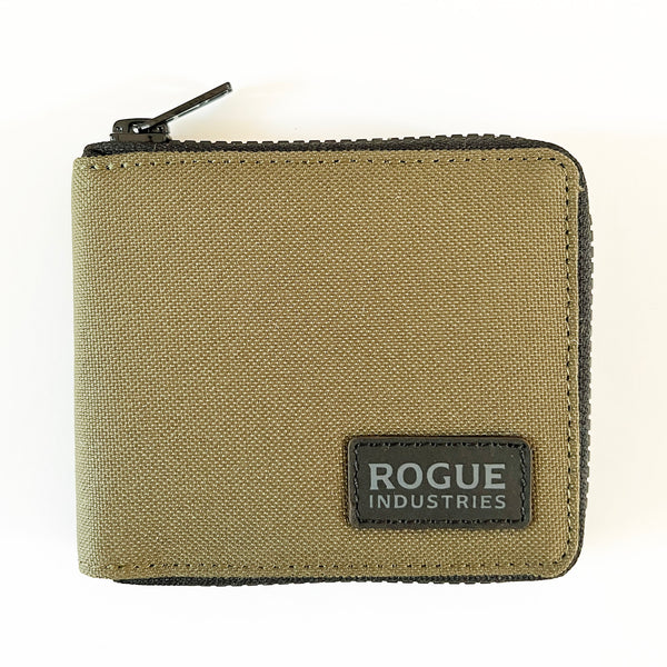 Rogue Industries Nylon Zip Around Wallet - RFID blocking, khaki.