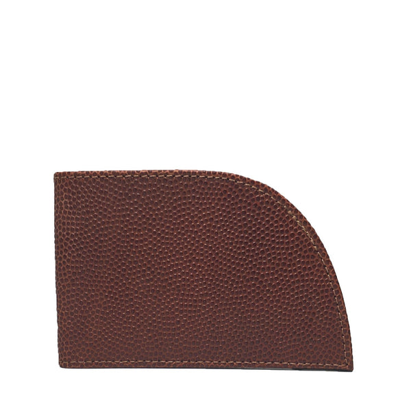 A brown Rogue Industries Football Leather Front Pocket Wallet on a white background.
