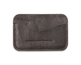 A black Rogue Industries American Bison leather Bison Card Case on a white background.