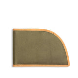 A durable, green Ballistic Nylon Front Pocket wallet with brown stitching by Rogue Industries.