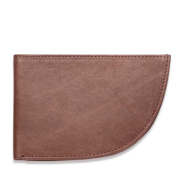 A brown top-grain leather Rogue Industries Expedition Front Pocket Wallet.