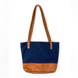 A blue and tan Rogue Industries Saco River Tote Bag on a white background.