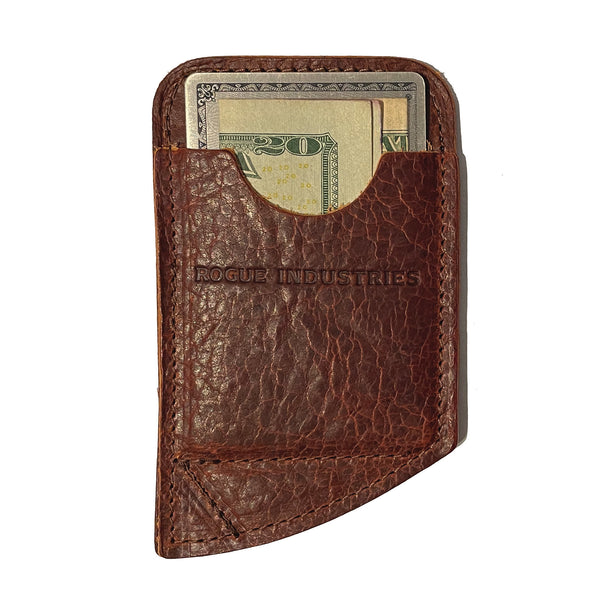 A comfortable carry, Rogue Industries Slim Leather Card Carrier with money in it.