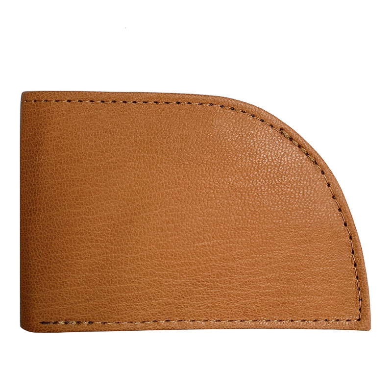 A brown genuine Deerskin Front Pocket Wallet with stitching by Rogue Industries.