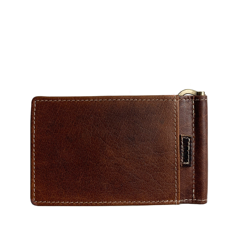 An image of a brown Rogue Industries Minimalist Wallet with Money Clip.