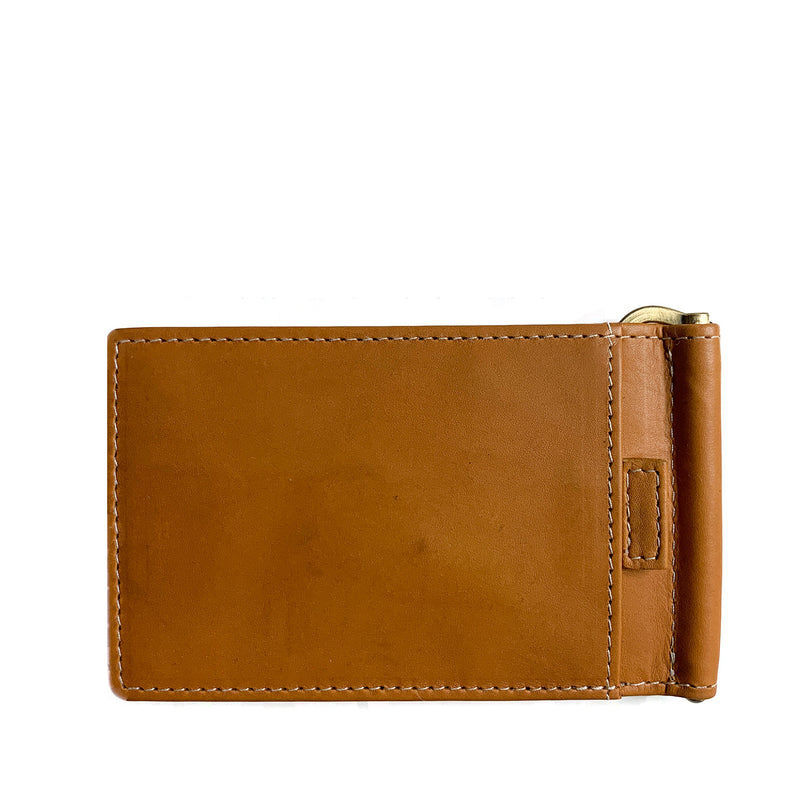 A genuine leather Rogue Industries Minimalist Wallet with Money Clip on a white background.