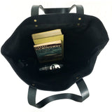 Waxed Canvas and Leather Tote from Rogue Industries - Black 3
