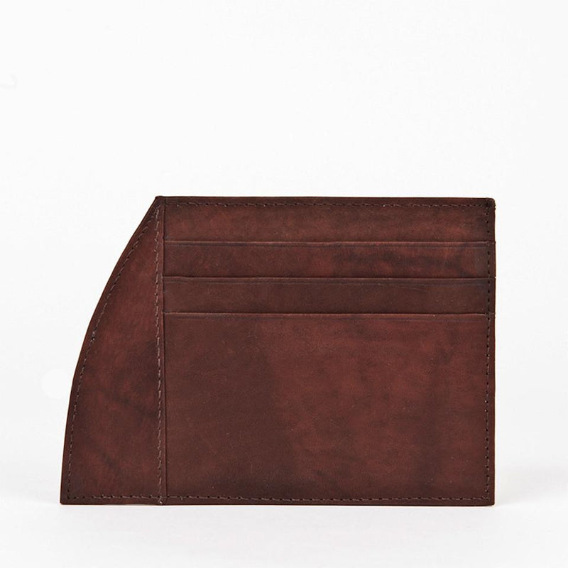 A brown, top-grain leather Rogue Industries Weekend Card Holder - 6 Series on a white background.