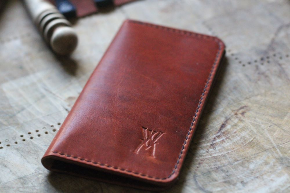 WM Leatherwork Collection Premium Leather Field Notes Wallet