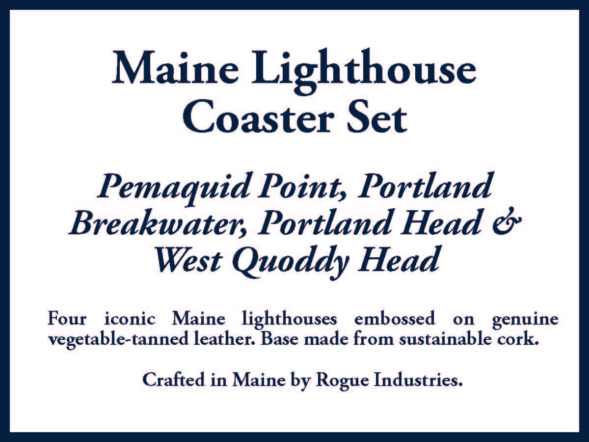 Leather Coasters with Maine Lighthouses Embossing – Rogue Industries