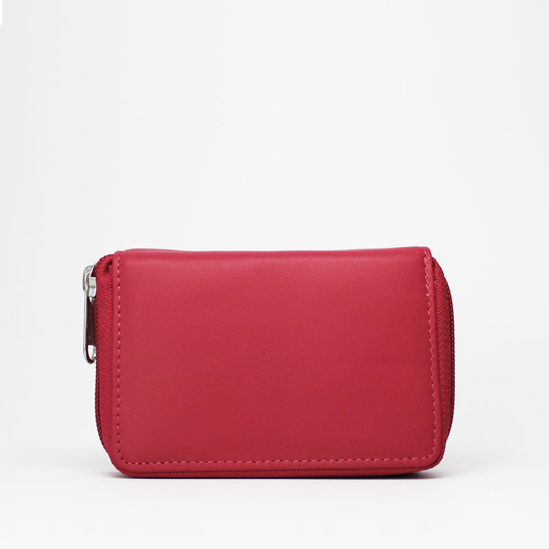 A red Rogue Industries Accordion Zip Wallet - RFID Blocking on a white background.