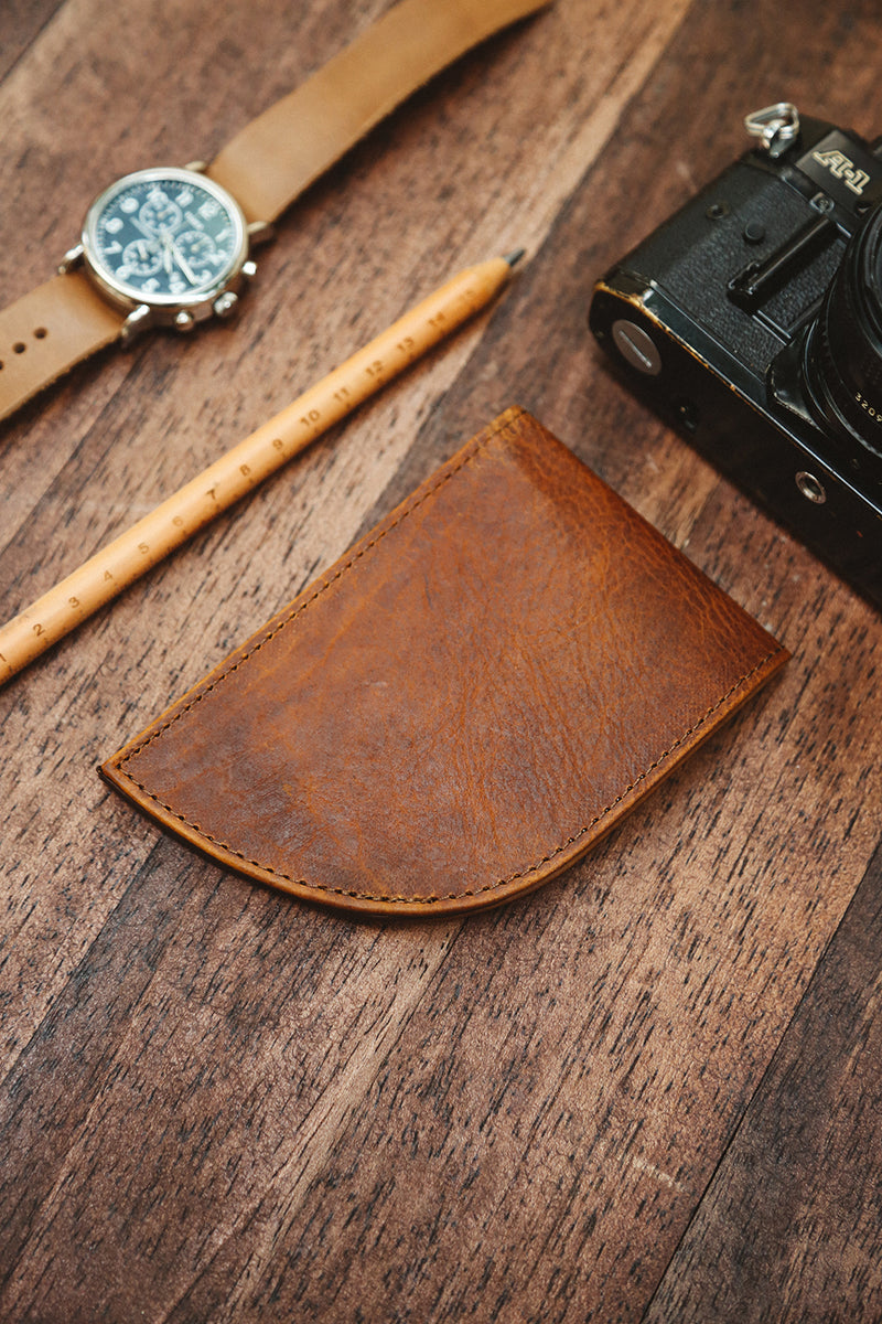 Factory Second Previously Embossed Made in Maine Front Pocket Wallet - BROWN