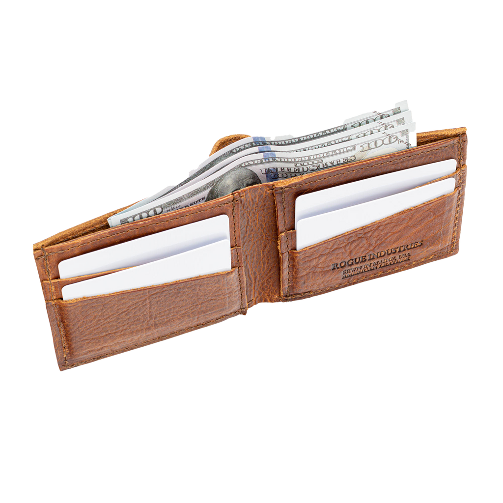 American Made Bison Leather Wallet Bison Wallet Rogue Industries