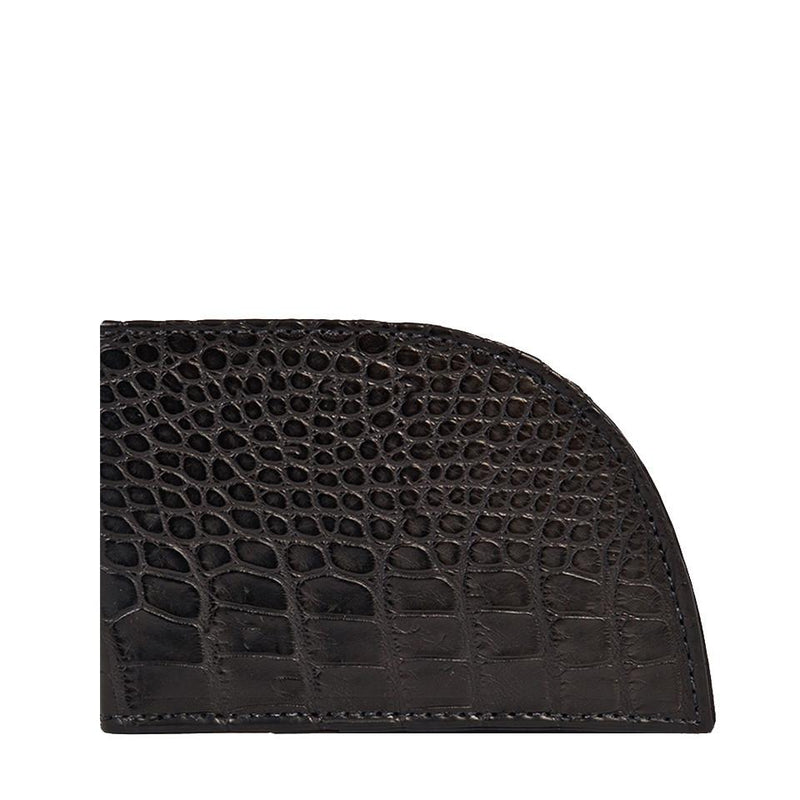 Black Rogue Front Pocket Wallet in Alligator Leather, front view by Rogue Industries