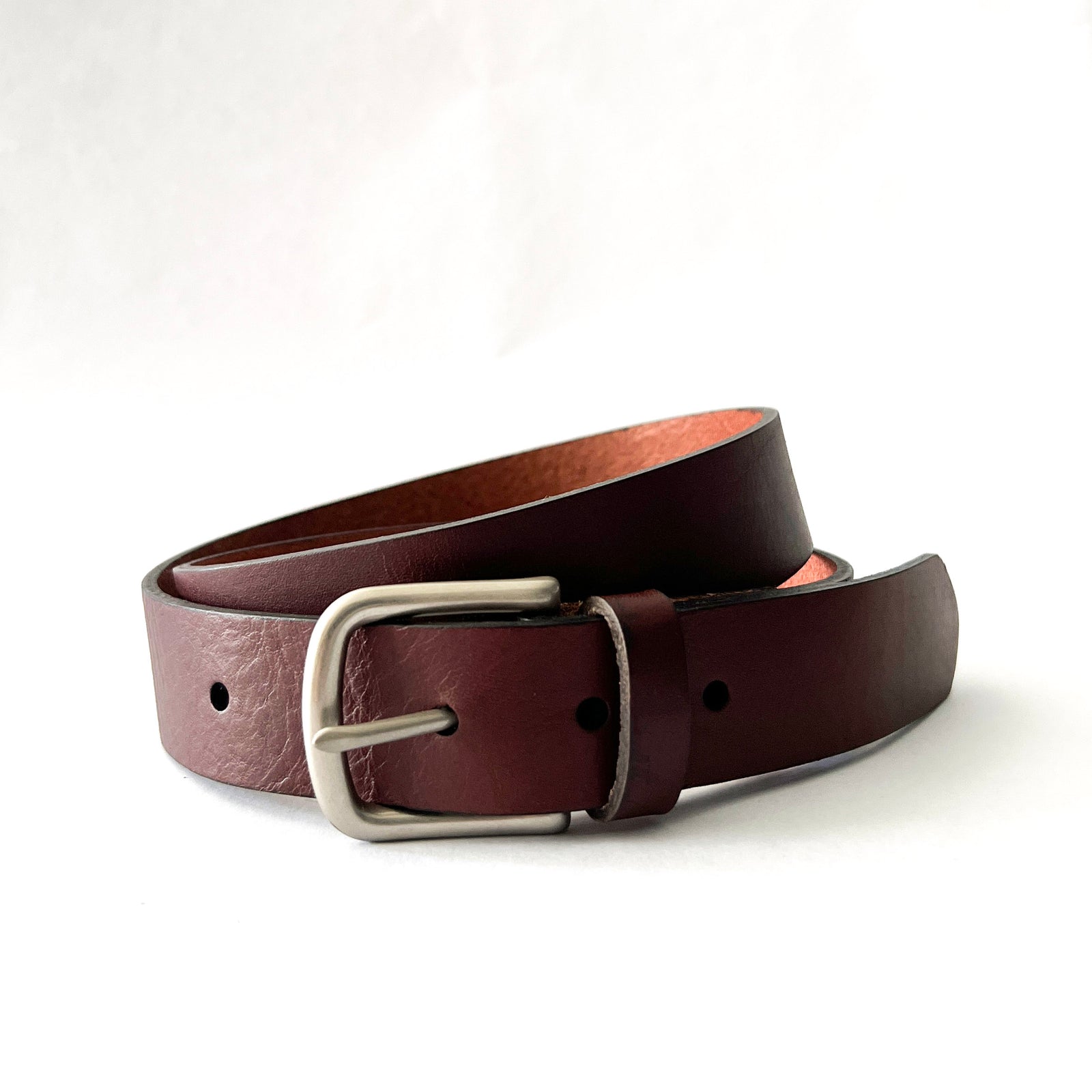 Chamberlain Black Leather Belt Size 42 1.25 Wide Solid Brushed Nickel Buckle Hardware Made in USA Top Grain Leather Rogue Industries