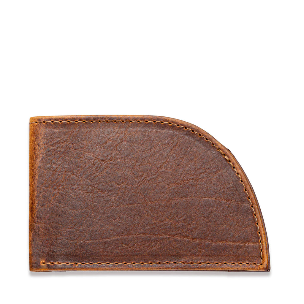 Bison Leather Front Pocket Wallet