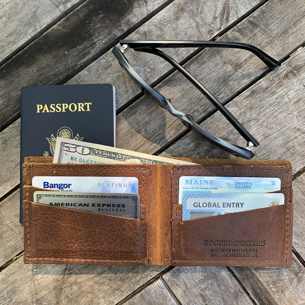 American Made Bison Leather Wallet Bison Wallet Rogue Industries