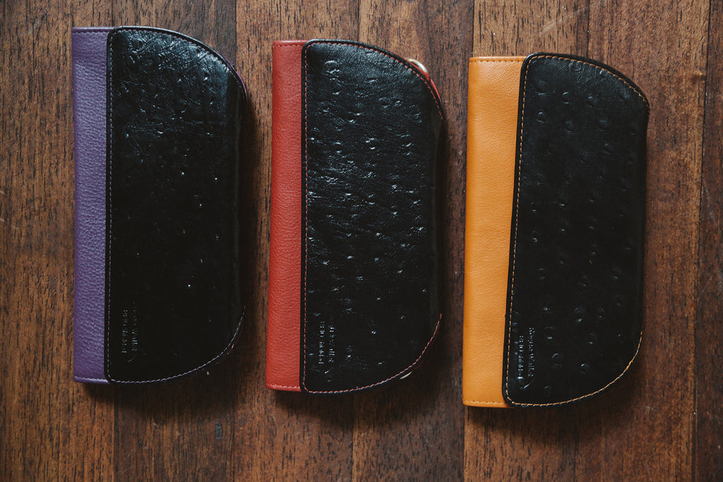 RFID Blocking Clutch Ostrich Print