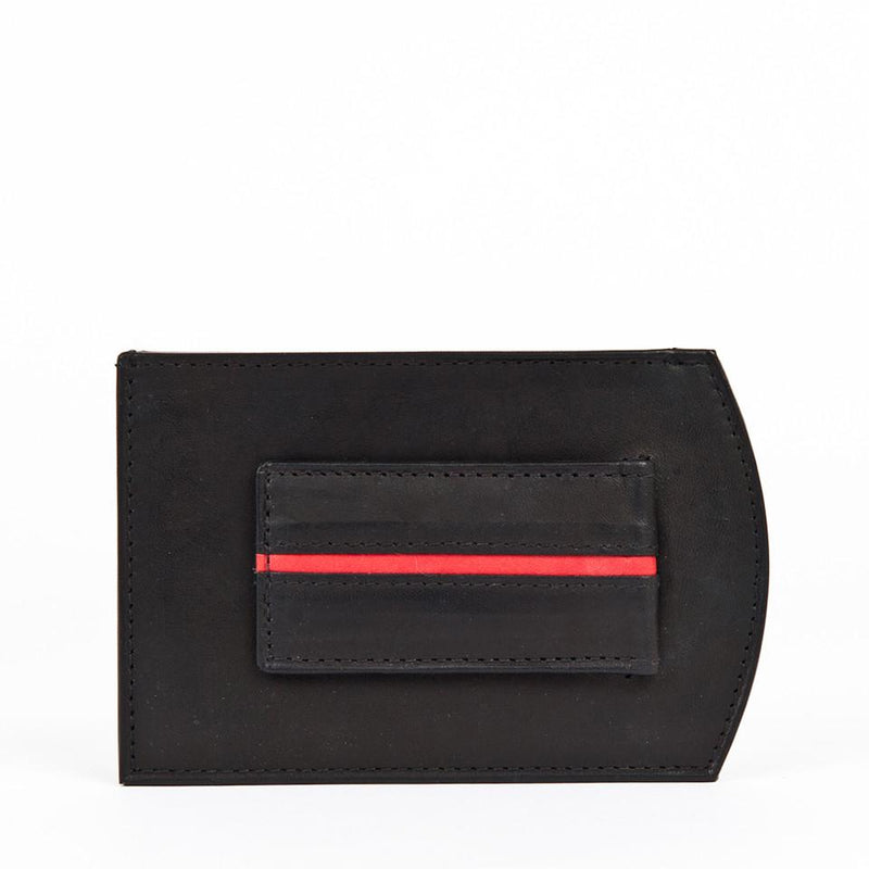Rogue Industries Money Clip Wallet Red Line, front view on white background