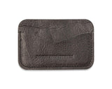A black Rogue Industries American Bison leather Bison Card Case on a white background.
