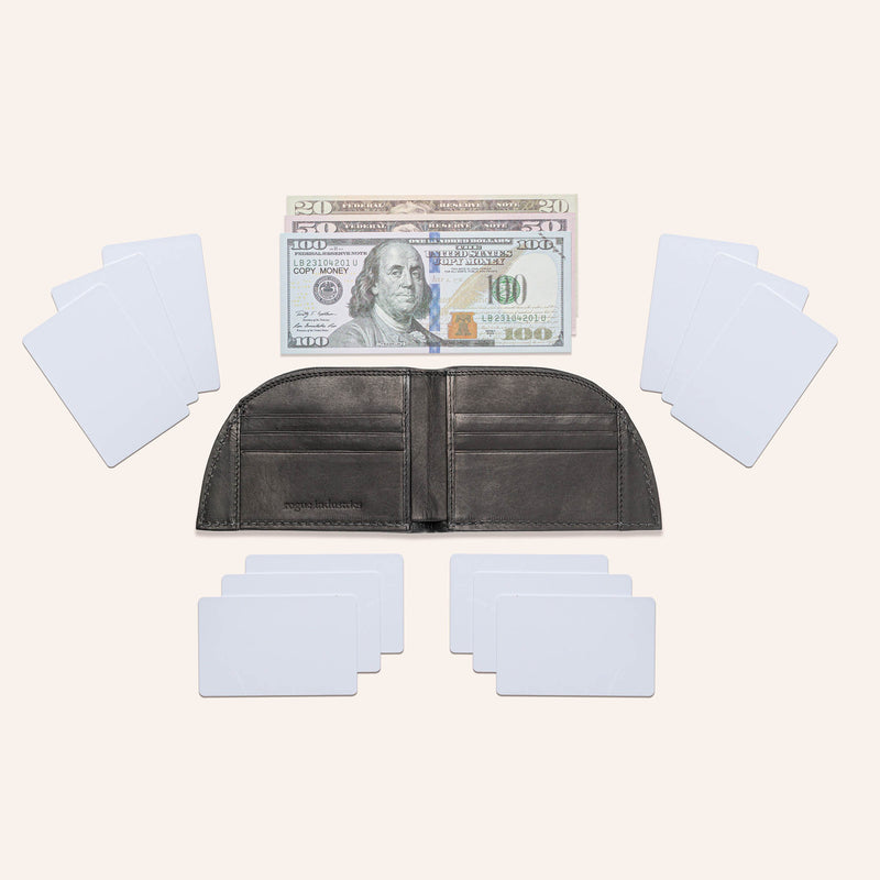 Rogue Front Pocket Wallet in American Bison Leather - Black - 3