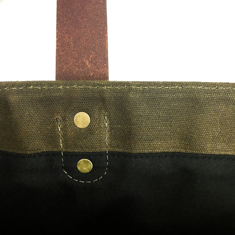 Waxed Canvas and Leather Tote from Rogue Industries - Green 3